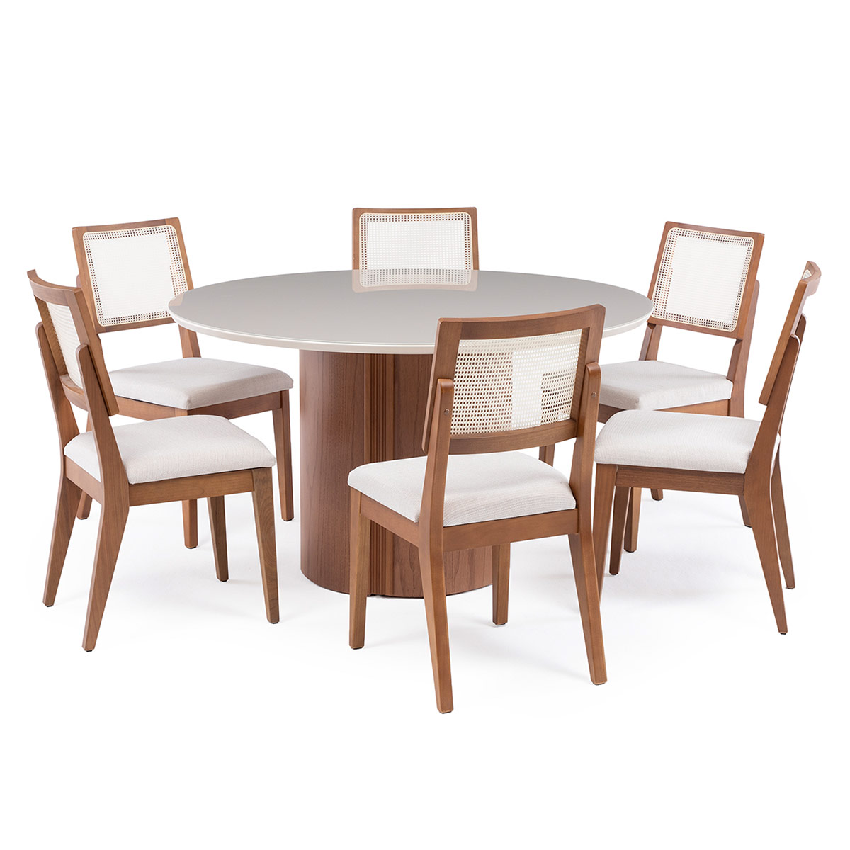 JUEGO DE COMEDOR DECOCASA KALINA 6 SILLAS SAGA BEIGE - 2