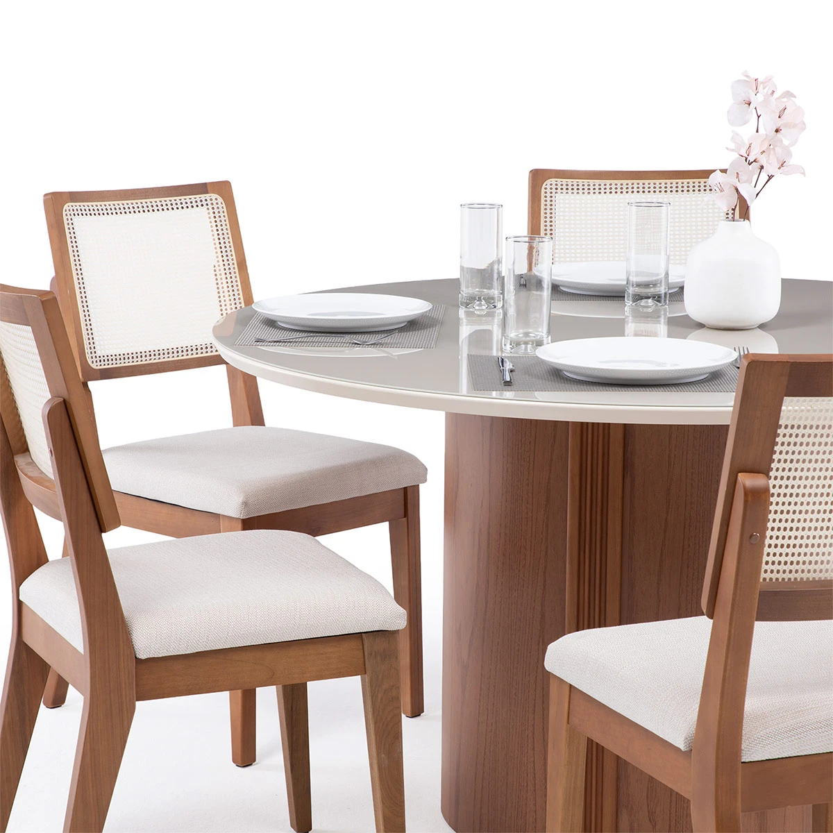 JUEGO DE COMEDOR DECOCASA KALINA 6 SILLAS SAGA BEIGE - 3