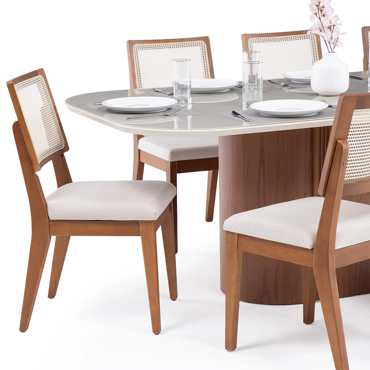 JUEGO DE COMEDOR DECOCASA KALINA 8 SILLAS SAGA BEIGE - 3