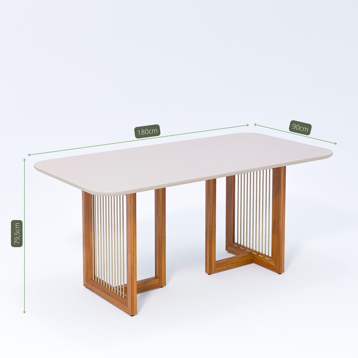 JUEGO DE COMEDOR DECOCASA REGIA 6 SILLAS BURITI LINO BEIGE - 3