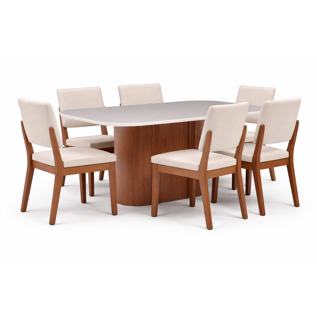 JUEGO DE COMEDOR DECOCASA KALINA 6 SILLAS ELLA BEIGE - 2