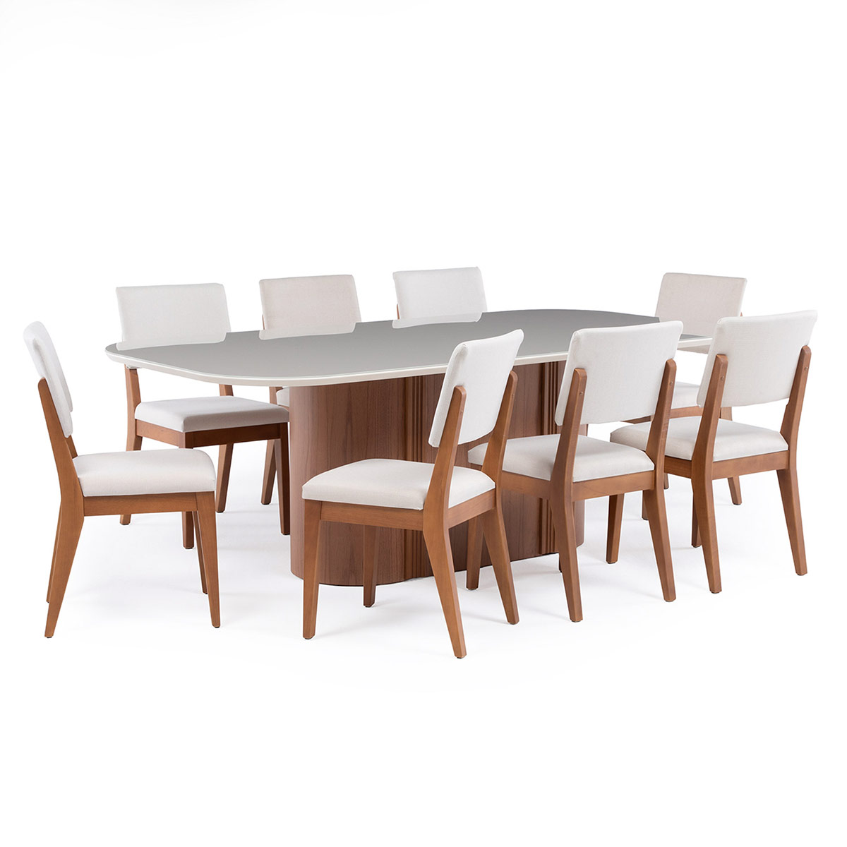 JUEGO DE COMEDOR DECOCASA KALINA 8 SILLAS ELLA BEIGE - 2