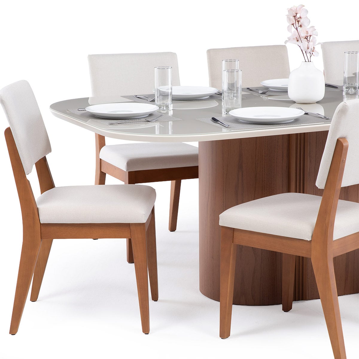 JUEGO DE COMEDOR DECOCASA KALINA 8 SILLAS ELLA BEIGE - 7