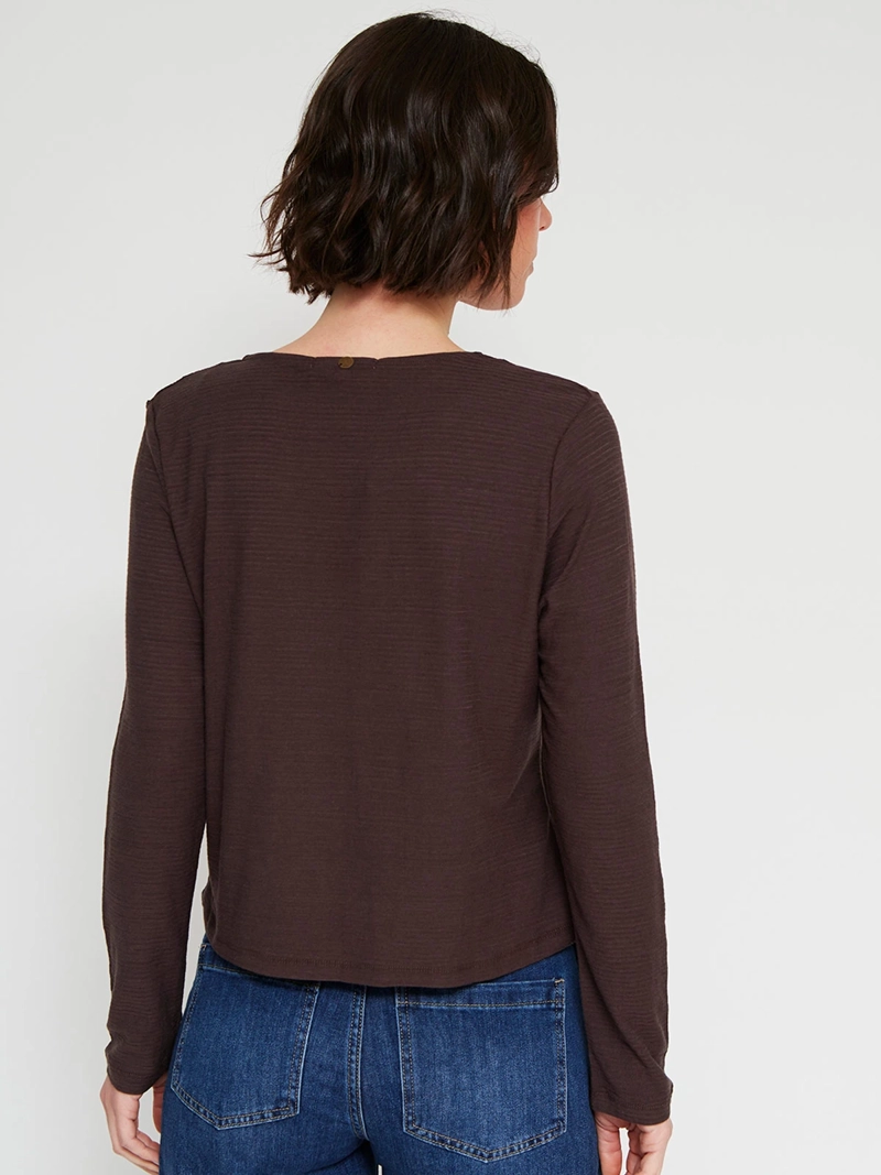 POLERA MUJER TATIENNE CUELLO EN V MANGA LARGA - 2