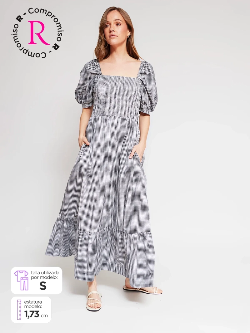 VESTIDO MUJER REGATTA ALGODÓN LARGO MANGA GLOBO - 1