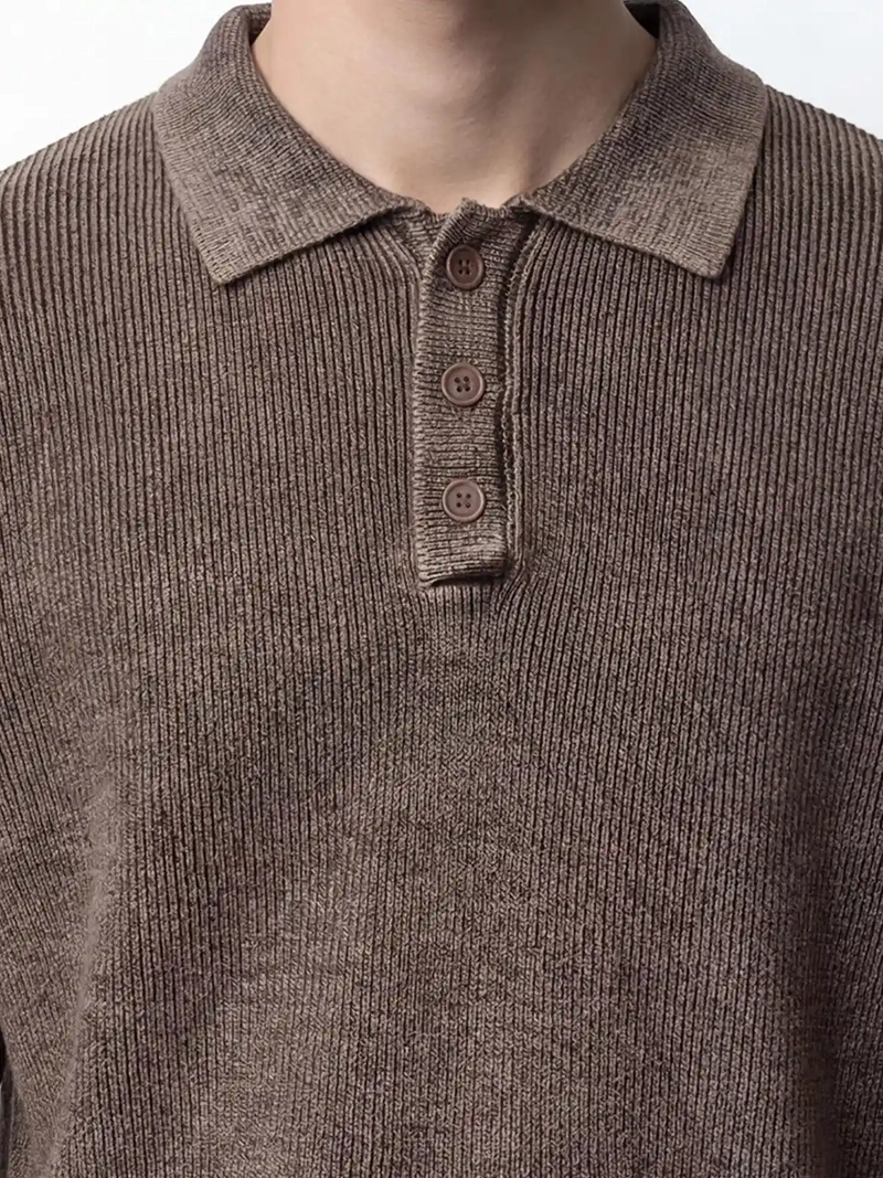 SWEATER HOMBRE INDEX ALGODÓN BOTONES Y LAVADO - 3