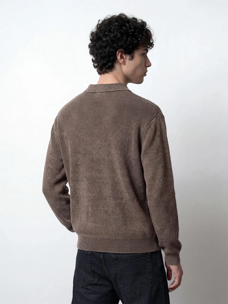 SWEATER HOMBRE INDEX ALGODÓN BOTONES Y LAVADO - 2