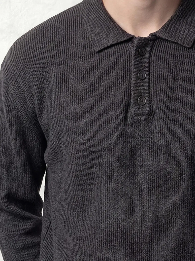SWEATER HOMBRE INDEX ALGODÓN BOTONES Y LAVADO - 3