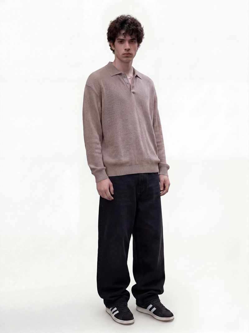 SWEATER HOMBRE INDEX ALGODÓN BOTONES Y LAVADO - 4