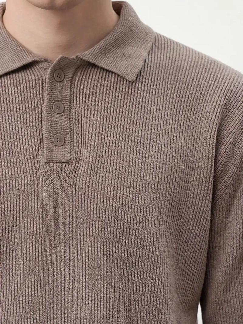 SWEATER HOMBRE INDEX ALGODÓN BOTONES Y LAVADO - 3