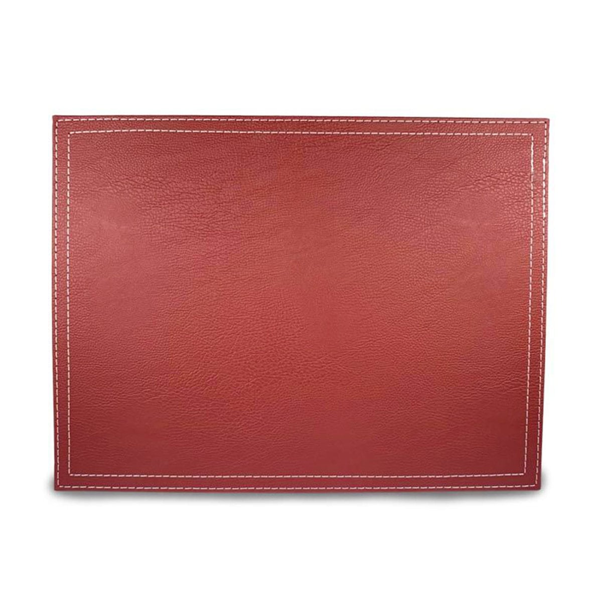 SET 4 INDIVIDUALES DORAL RECTANGULAR ECO CUERO ROJO - 2