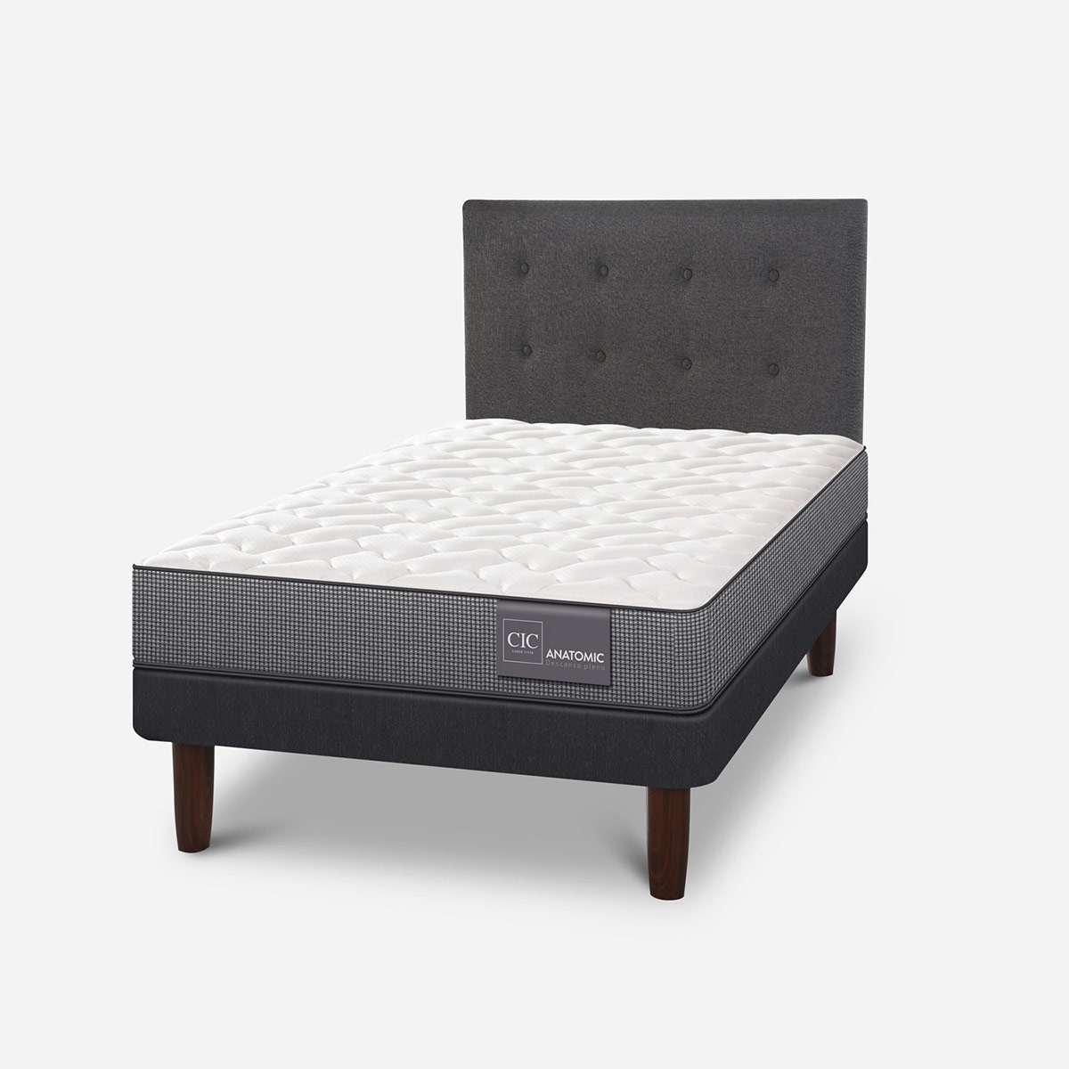 JUEGO DE DORMITORIO CIC CAMA EUROPEA ANATOMIC 1.5 PLAZAS + RESPALDO EUFRATES - 2