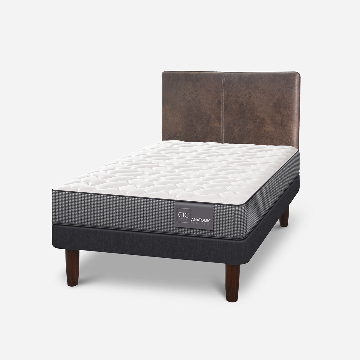 JUEGO DE DORMITORIO CIC CAMA EUROPEA ANATOMIC 1.5 PLAZAS + RESPALDO BAKER - 2
