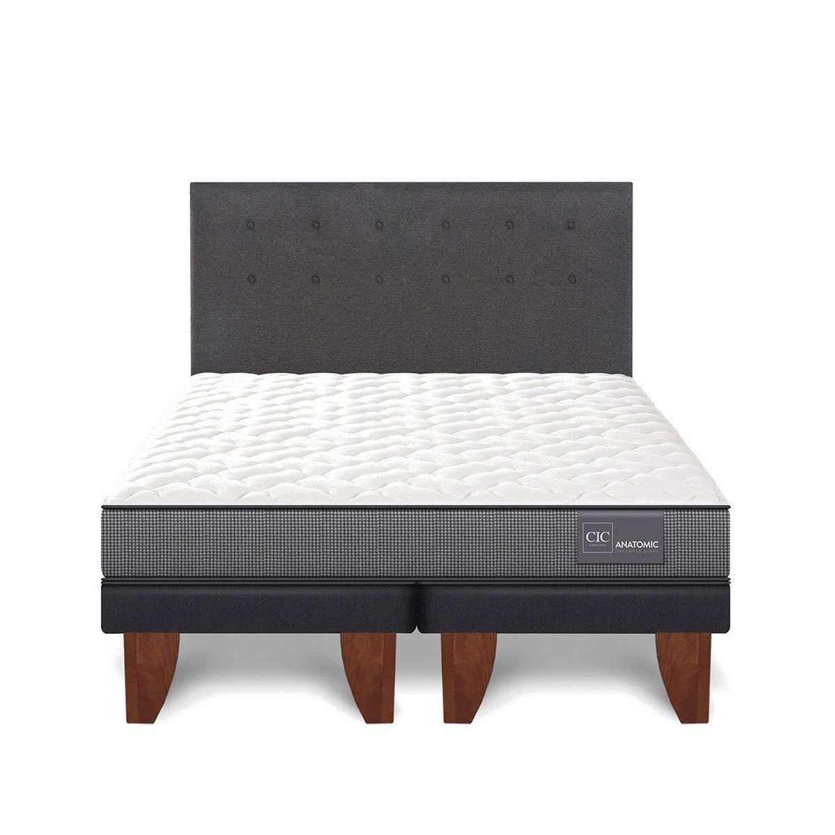 JUEGO DE DORMITORIO CIC CAMA EUROPEA ANATOMIC 2 PLAZAS + RESPALDO EUFRATES - 1