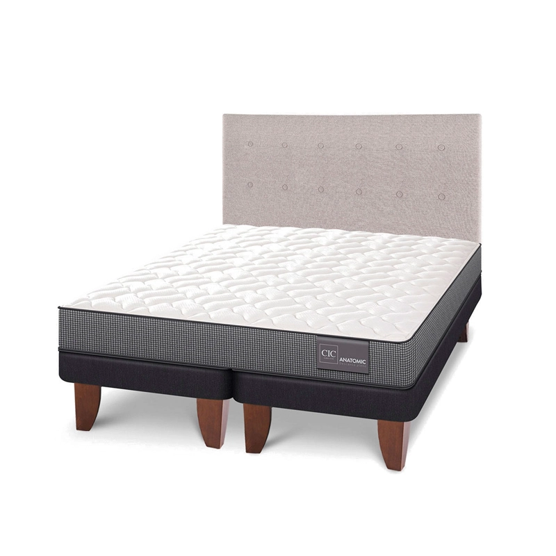JUEGO DE DORMITORIO CIC CAMA EUROPEA ANATOMIC 2 PLAZAS + RESPALDO TIGRIS - 2