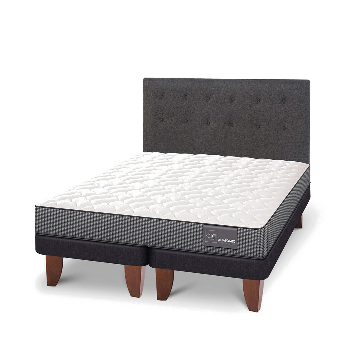 JUEGO DE DORMITORIO CIC CAMA EUROPEA ANATOMIC KING + RESPALDO EUFRATES - 2