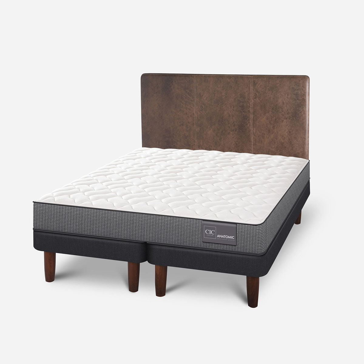 JUEGO DE DORMITORIO CIC CAMA EUROPEA ANATOMIC KING + RESPALDO BAKER - 2