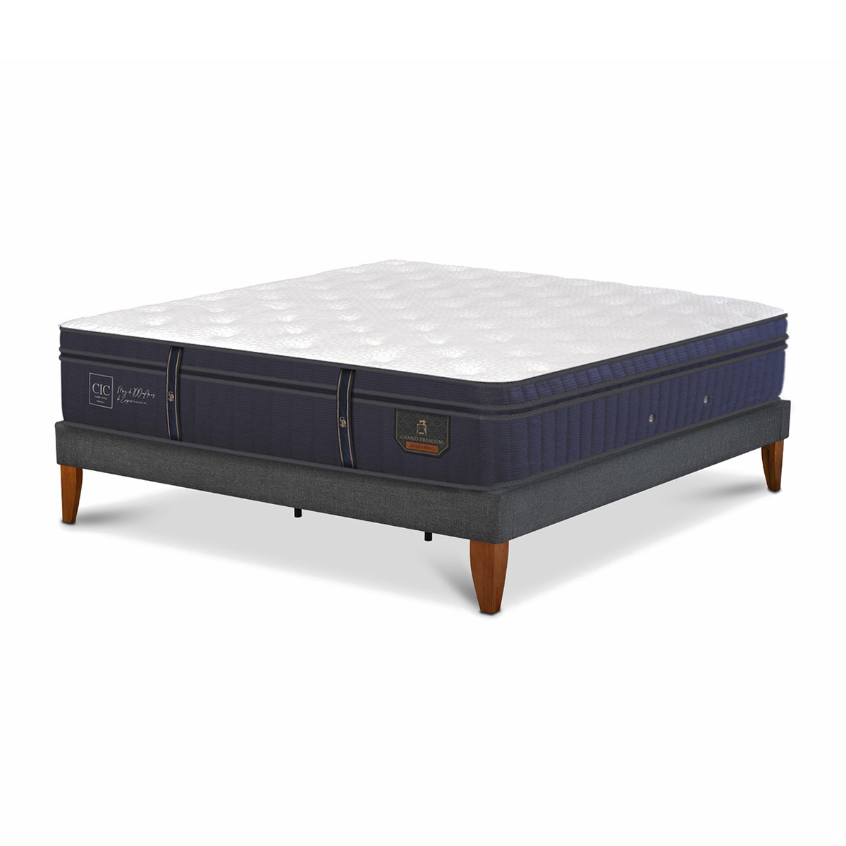 CAMA EUROPEA CIC GRAND PREMIUM SUPER KING AZUL - 2