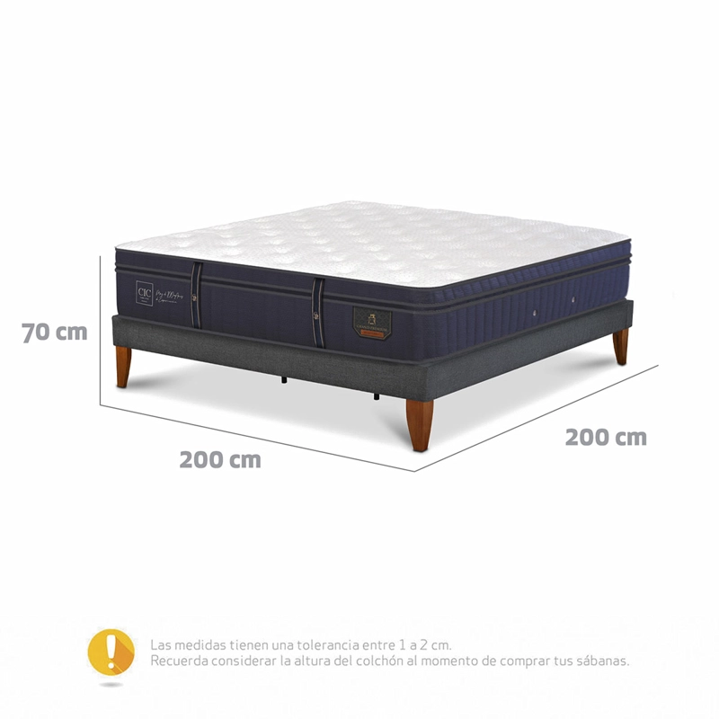 CAMA EUROPEA CIC GRAND PREMIUM SUPER KING AZUL - 3