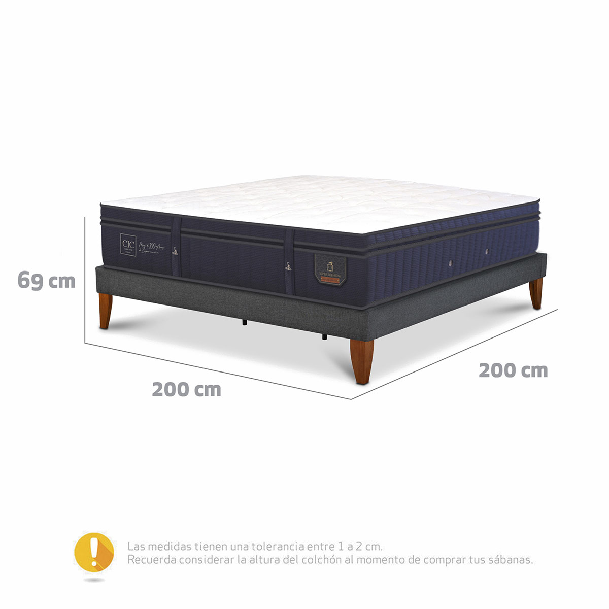CAMA EUROPEA CIC SUPER PREMIUM SUPER KING GRIS - 3