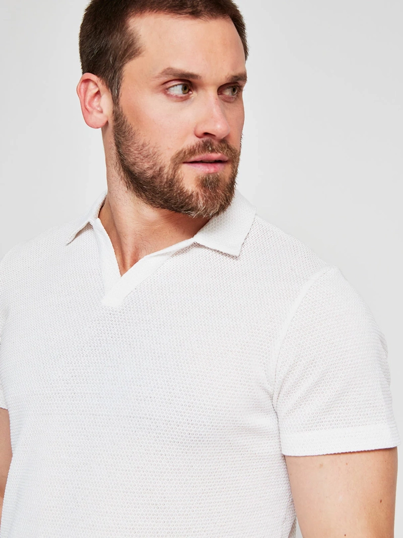 POLERA HOMBRE SPAVALDI ALGODÓN CUELLO CAMISERO MANGA CORTA - 3