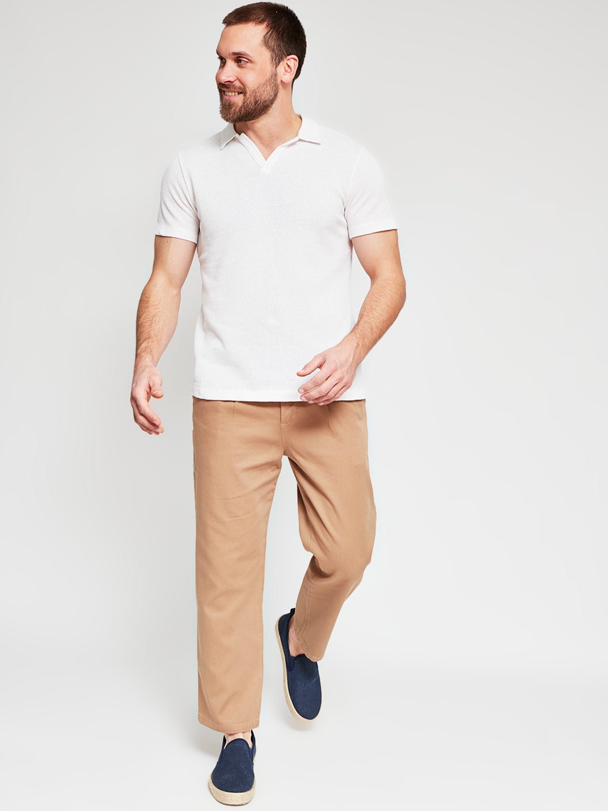 POLERA HOMBRE SPAVALDI ALGODÓN CUELLO CAMISERO MANGA CORTA - 4