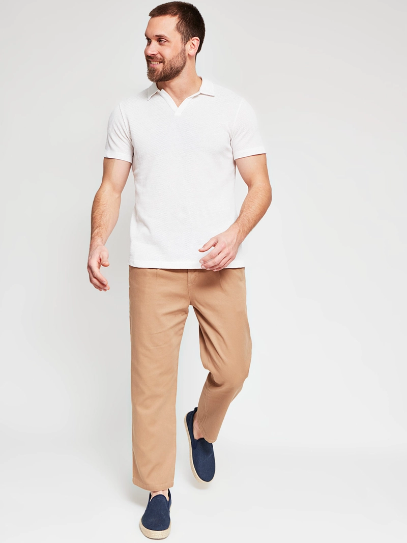 POLERA HOMBRE SPAVALDI ALGODÓN CUELLO CAMISERO MANGA CORTA - 4