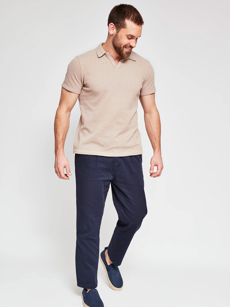 POLERA HOMBRE SPAVALDI ALGODÓN CUELLO CAMISERO MANGA CORTA - 4