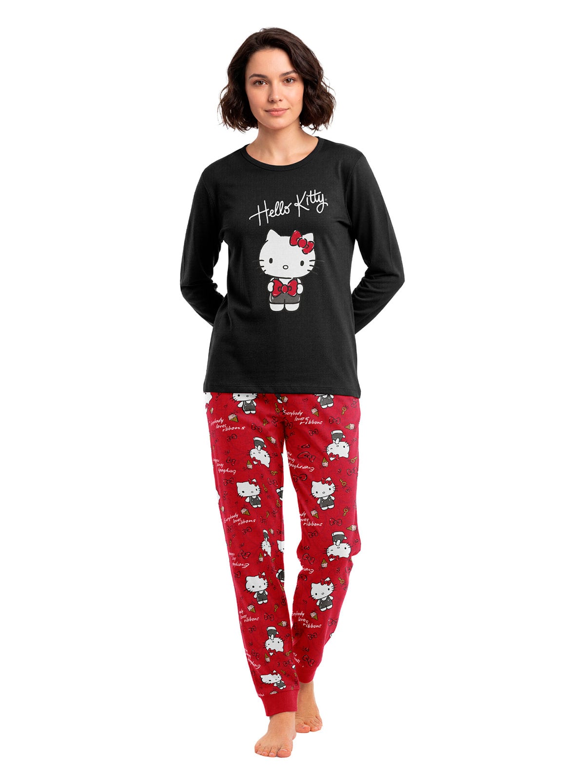 PIJAMA TOP HELLO KITTY MANGA LARGO MULTICOLOR - 1
