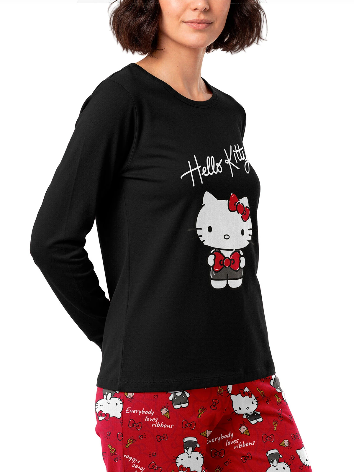 PIJAMA TOP HELLO KITTY MANGA LARGO MULTICOLOR - 2