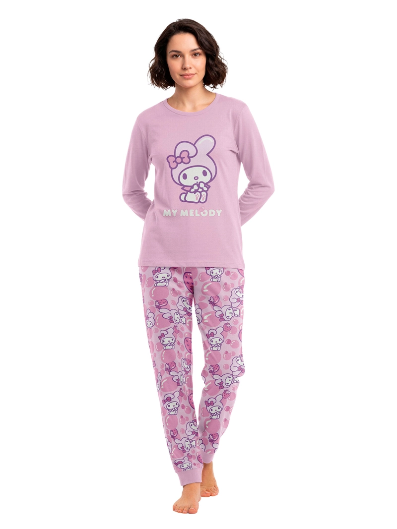 PIJAMA TOP HELLO KITTY MANGA LARGO ROSADO - 1