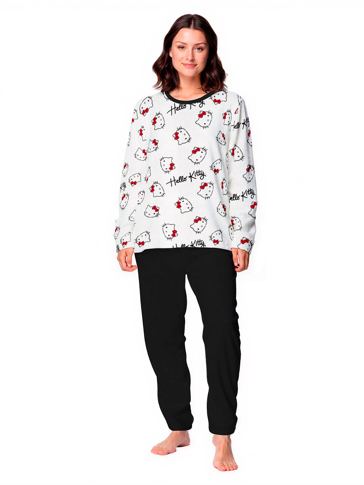 PIJAMA MUJER TOP MICROPOLAR HELLO KITTY - 1