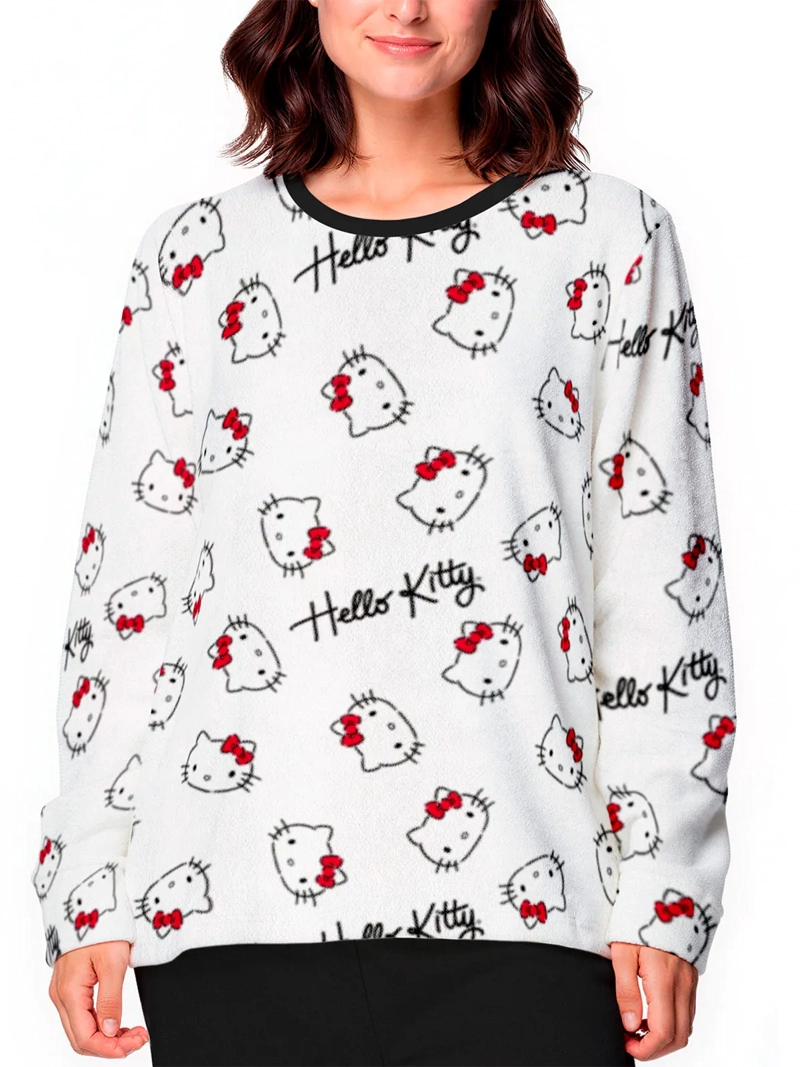 PIJAMA MUJER TOP MICROPOLAR HELLO KITTY - 2