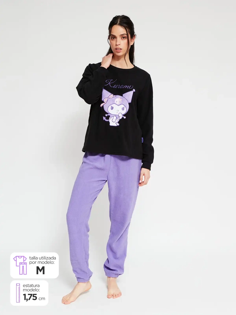 PIJAMA MUJER TOP MICROPOLAR KUROMI - 1