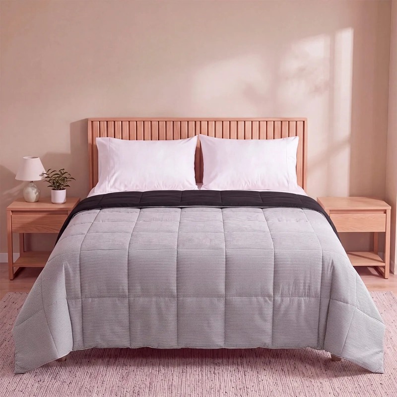 PLUMÓN RIPLEY HOME MICROFIBRA 2 PLAZAS BLACK WHITE