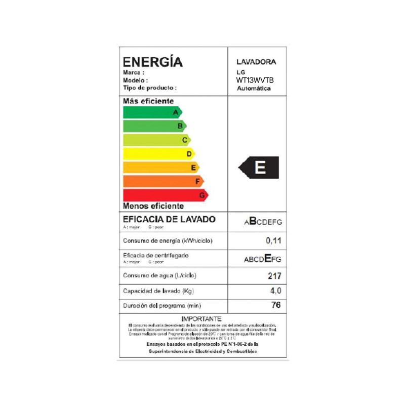 LAVADORA CARGA SUPERIOR LG WT13WVTB 13KG BLANCO - 4