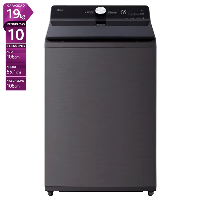 LAVADORA CARGA SUPERIOR LG WT19PBTX6 19KG GRAFITO - 1