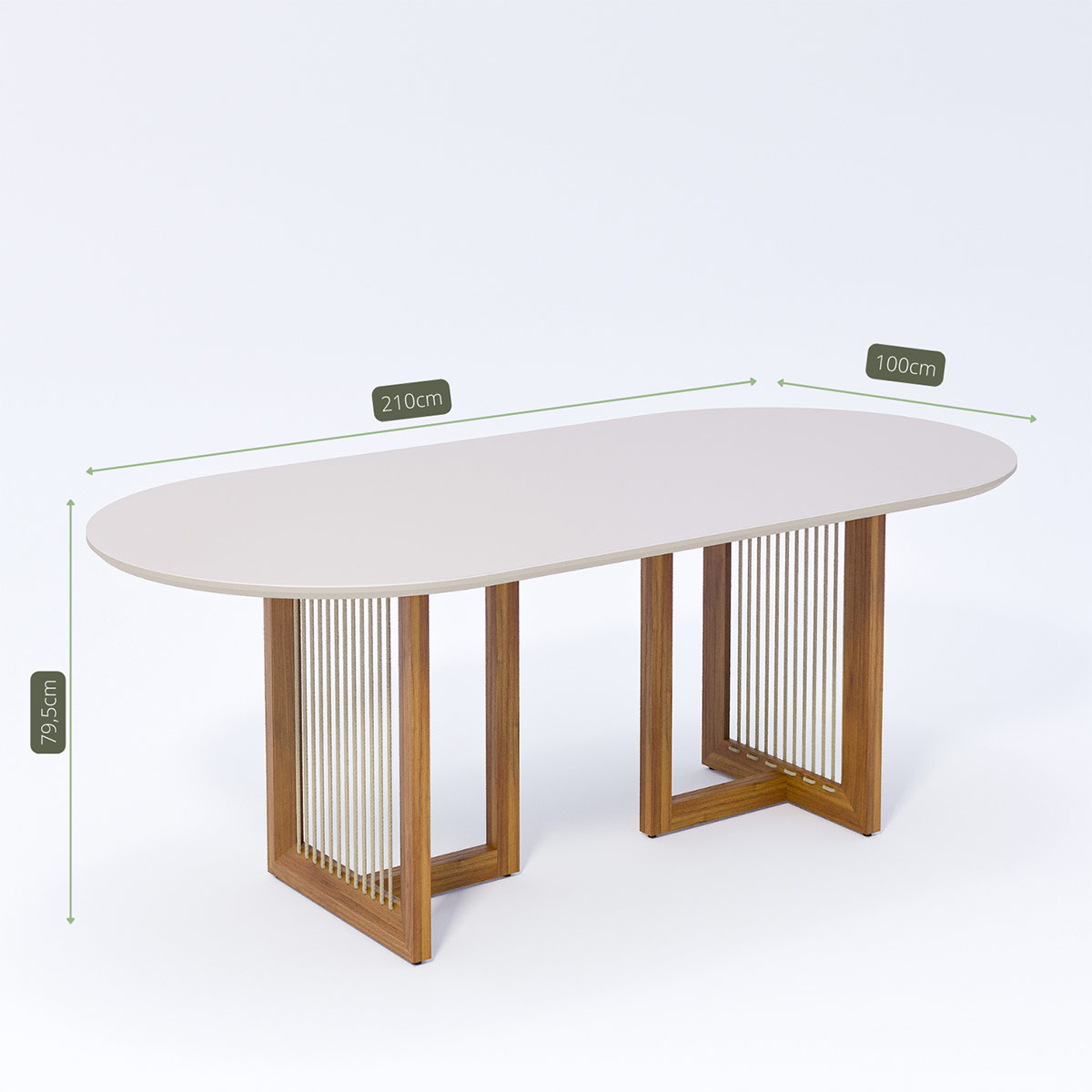 JUEGO DE COMEDOR DECOCASA REGIA 2.1 8 SILLAS BURITI LINHO - 2