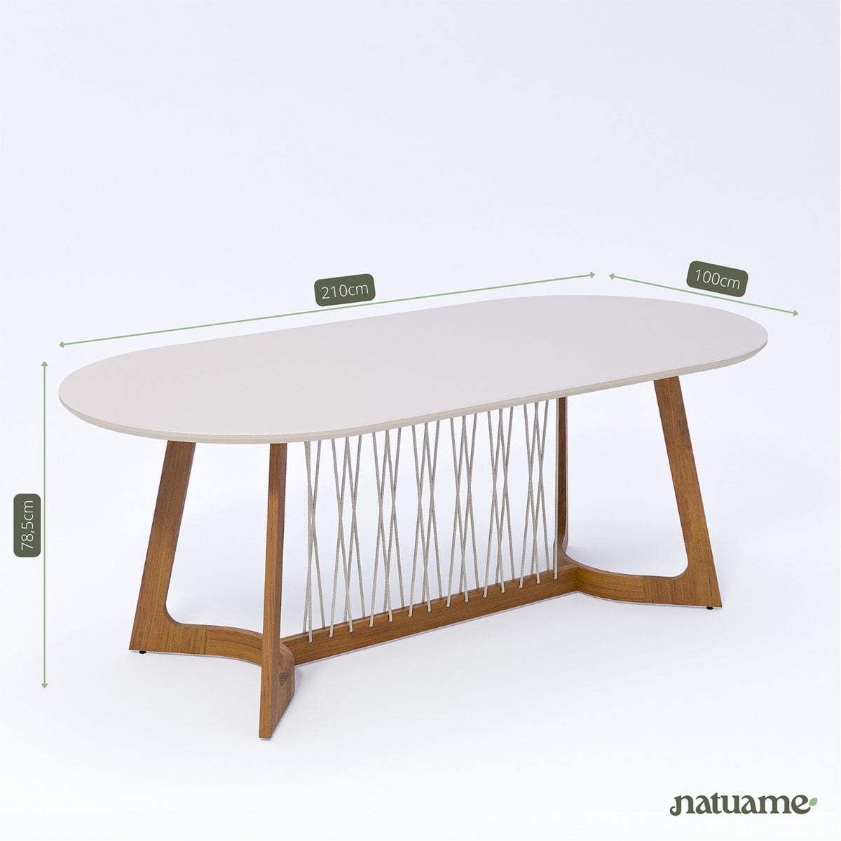 JUEGO DE COMEDOR DECOCASA TULIPA 2.1 8 SILLAS IPE LINHO - 2