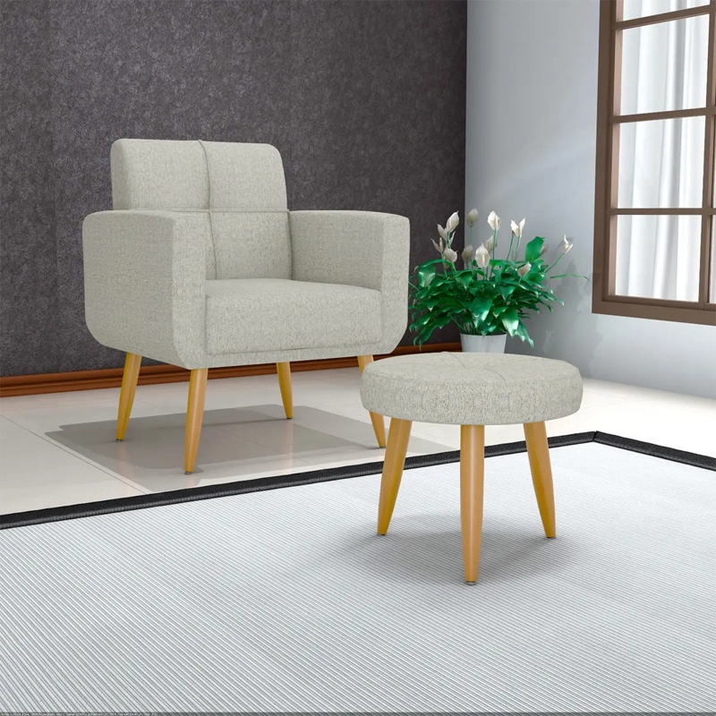 POLTRONA DECOCASA HAVANA + PUFF GRIS - 1