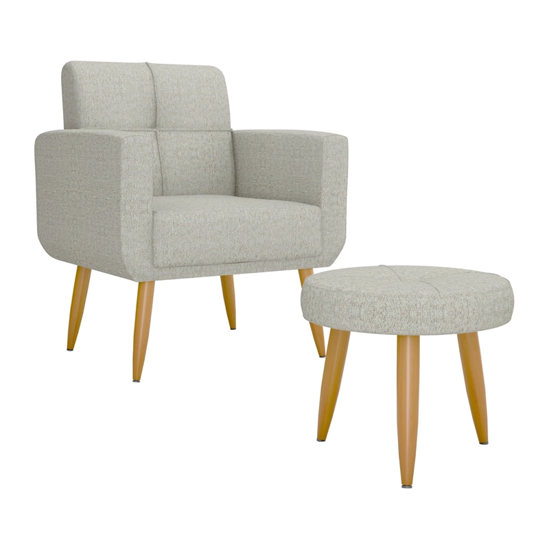 POLTRONA DECOCASA HAVANA + PUFF GRIS - 2