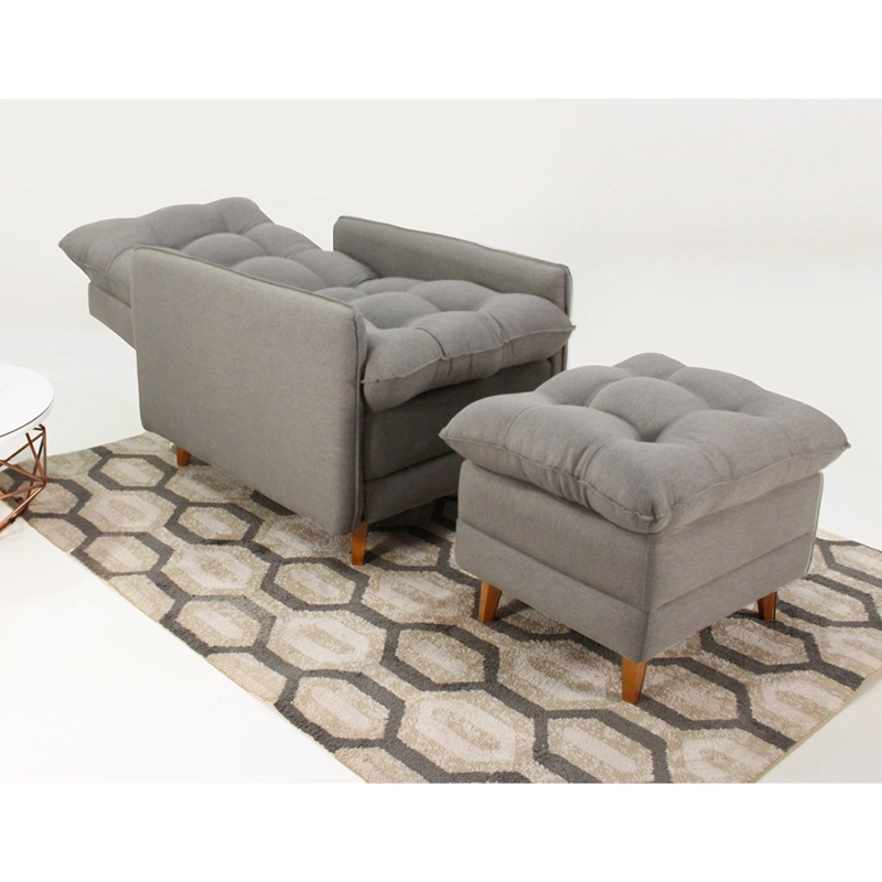 POLTRONA DECOCASA MONTREAL + PUFF GRIS - 2