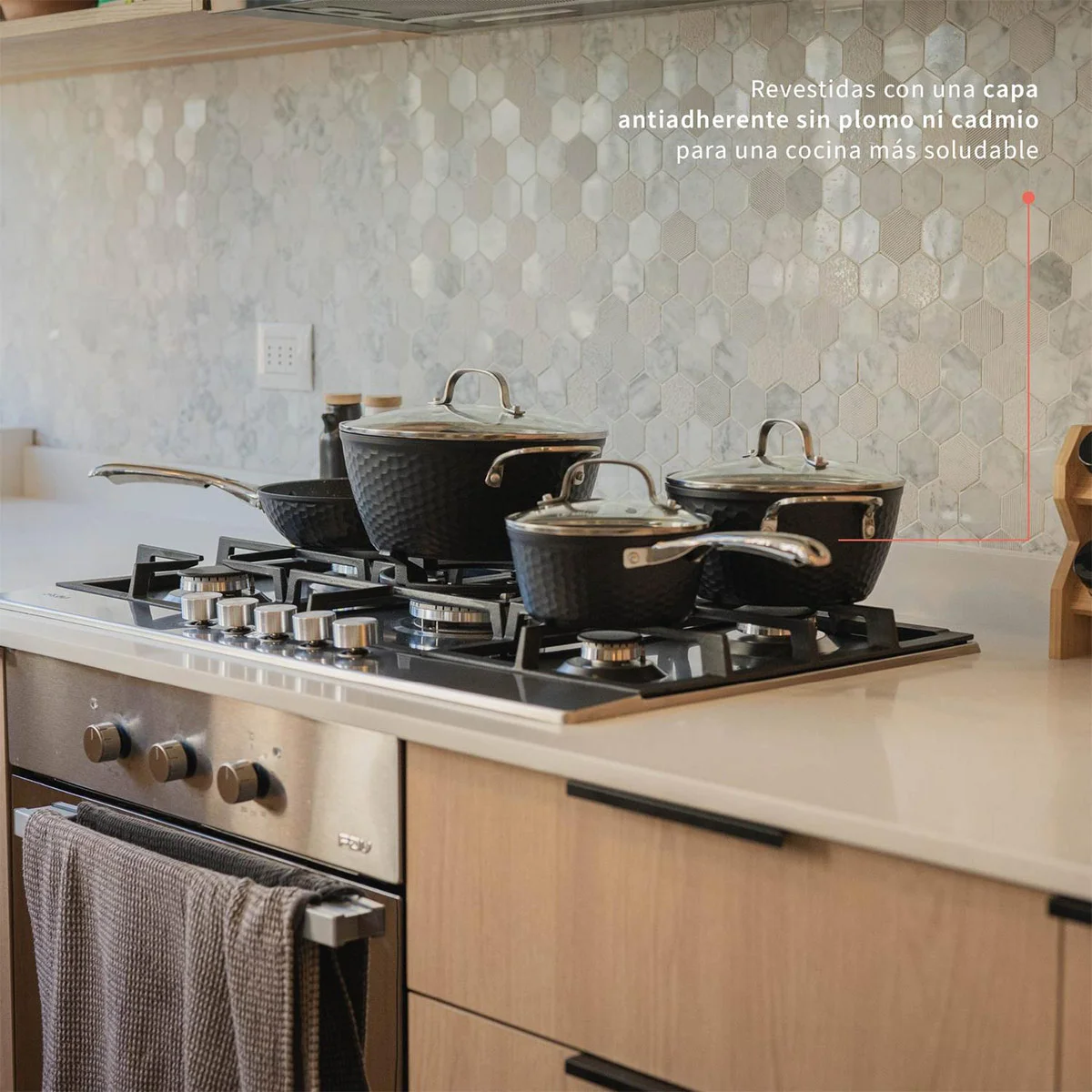 BATERÍA DE COCINA SIMPLIT BLACK COPPER 7 PZS - 7