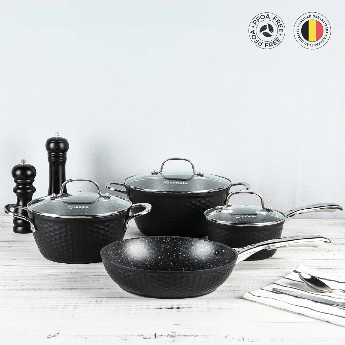 BATERÍA DE COCINA SIMPLIT BLACK COPPER 7 PZS - 8