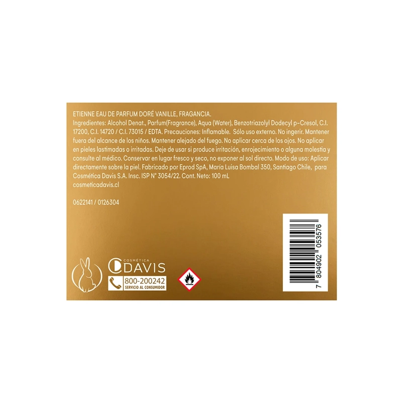 PERFUME MUJER ETIENNE DORÉ VANILLE EDP 100ML - 5