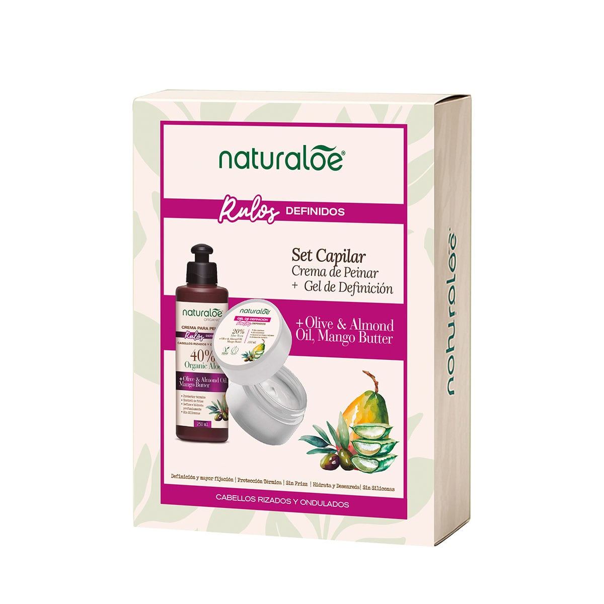 ESTUCHE CAPILAR NATURALOE RULOS DEFINIDOS GEL 200ML+CREMA DE PEINAR 250ML - 1
