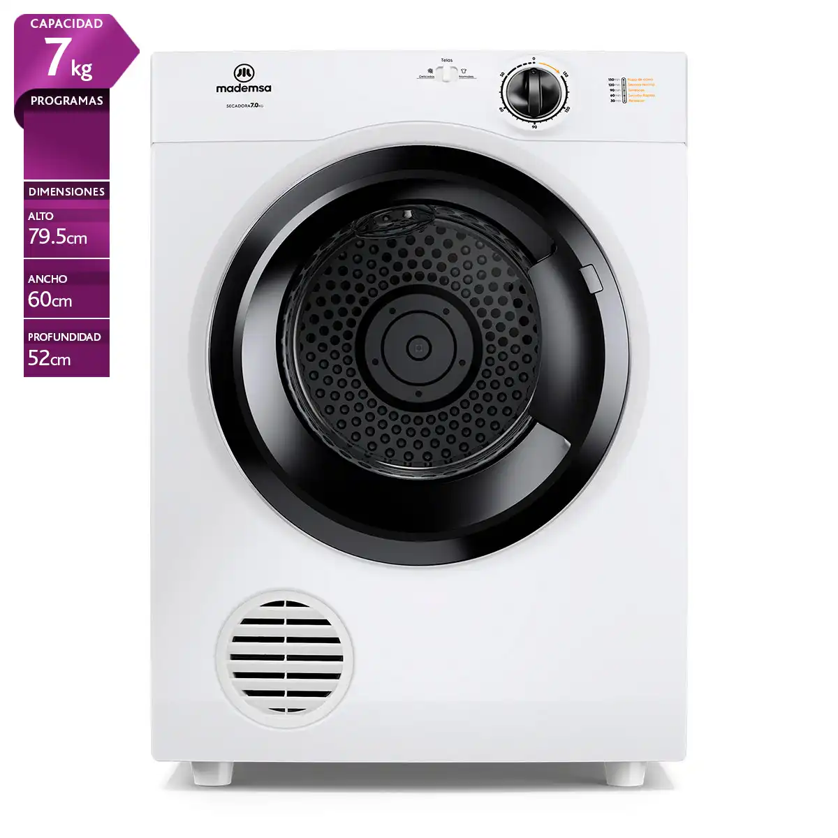 SECADORA DE ROPA MADEMSA 7DBZG PRO 7KG BLANCO