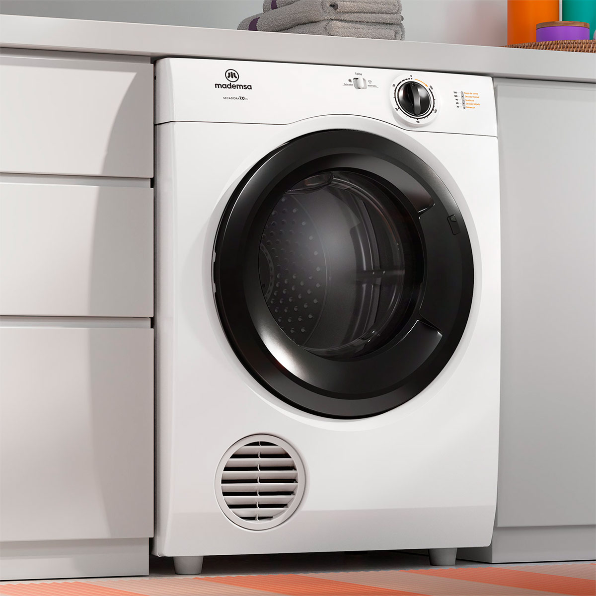 SECADORA DE ROPA POR VENTILACIÓN MADEMSA 7DBZG PRO 7KG BLANCO - 6