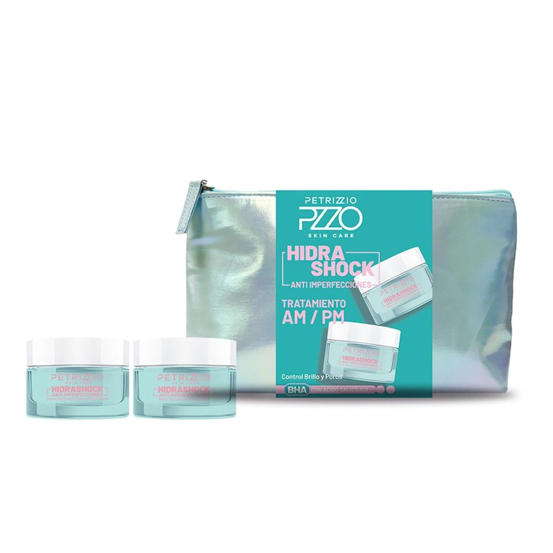 SET DE CREMAS PETRIZZIO HIDRA SHOCK ANTI-IMPERFECCIONES 50ML+50ML+CLUTCH - 1
