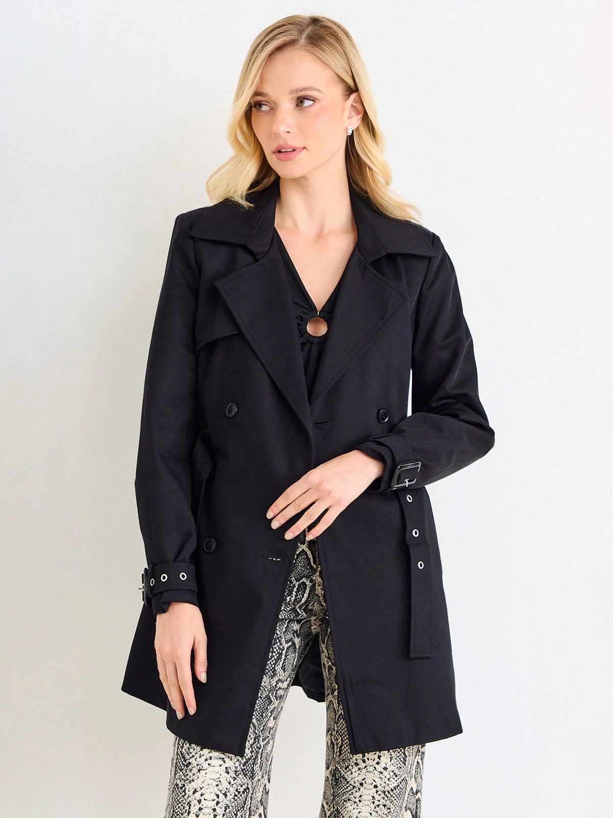 CHAQUETA MUJER ASH TRENCH LISO LARGO CINTURÓN - 3